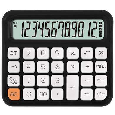Калькулятор настольный BRAUBERG KW-1000-BK (152x132 мм), 3D-кнопки, 12 разрядов, черный, 272956 (арт. 272956)
