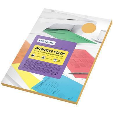 Бумага цветная OfficeSpace "Intensive Color", А4, 80г/м2, 100л., (оранжевый) (арт. 315726)
