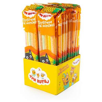 Трубочки для молока "Три кота" со вкусом "Фруктовый микс", 24 шт. по 24 г (арт. 624783)