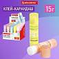 Клей-карандаш в пастельном корпусе BRAUBERG PASTEL, 15 г, PVP-основа, ассорти, 271249 (арт. 271249)