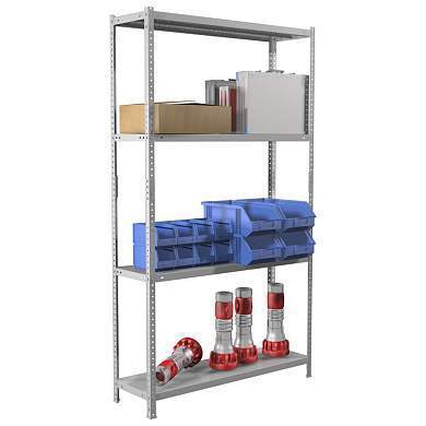 Стеллаж Практик MS 200KD 1950*1000*400мм, 4 полки, серый, комплект (арт. 280499)