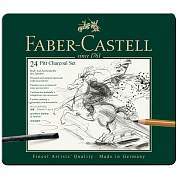 Набор угля и угольных карандашей Faber-Castell "Pitt Charcoal" 24 предмета, метал. кор. (арт. 286005)