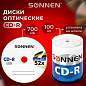 Диски CD-R SONNEN, 700 Mb, 52x, Cake Box (упаковка на шпиле) КОМПЛЕКТ 100 шт., 513533 (арт. 513533)