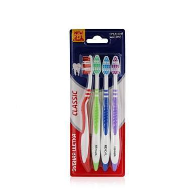 Зубная щетка Rendal Classic 3+1 средней жесткости арт.478R-C-3+1 (арт. 651341)