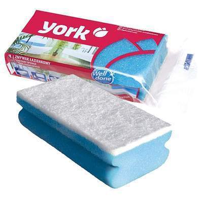 Губка для посуды York, санитарная, поролон с абразивным слоем, 13,5*7*4,3см, 1шт. (арт. 260590)