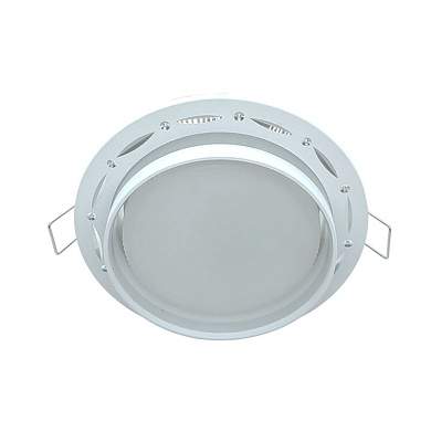 Ecola GX53SP 5375 светильник встраив. СПОТ Точки-полоски по кругу матов. Белый/Алюм 110x52 SP532WECB (10!) (арт. 902628)