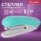 Степлер №10 BRAUBERG "Original", до 12 листов, с антистеплером, бирюзовый, 227765 (арт. 227765)