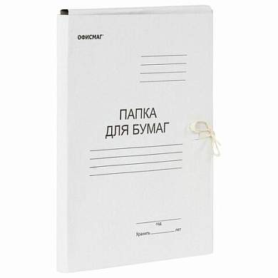 Папка для бумаг с завязками картонная ОФИСМАГ, гарантированная плотность 280 г/м2, до 200 листов, 124569 (арт. 124569)