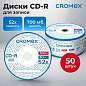 Диски CD-R CROMEX, 700 Mb, 52x, Bulk (термоусадка без шпиля), КОМПЛЕКТ 50 шт., 513773 (арт. 513773)
