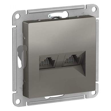 Schneider AtlasDesign мех. роз. компьют. СУ 2 мест. сталь (пласт. осн., RJ-45) ATN000985 (арт. 662710)