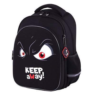 Рюкзак BRAUBERG OPTIMA, 2 отделения, с брелоком, "Keep away", СВЕТЯЩИЙСЯ, 36х27х18 см, 271361 (арт. 271361)