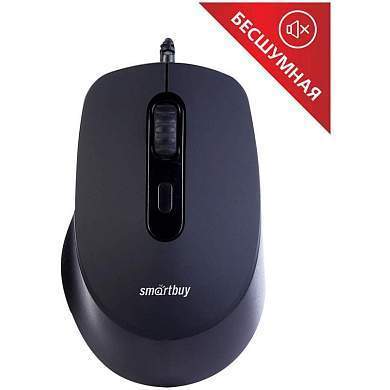Мышь Smartbuy ONE 265-K, бесшумная, черный, 4btn+Roll (арт. 321225)
