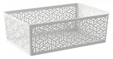 Корзинка для хранения 4,3л, 29*19*9,5см, Linden светло-серый,221313321/03/Homver (арт. 855883)