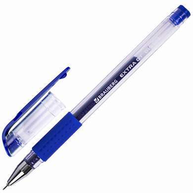Ручка гелевая с грипом BRAUBERG "EXTRA GT NEEDLE", СИНЯЯ, игольчатый узел 0,5 мм, линия 0,35 мм, 143916 (арт. 143916)