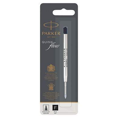 Стержень шариковый объемный Parker "QuinkFlow Ball Point" черный, 98мм, 0,8мм, метал. корпус, блистер (арт. 241797)