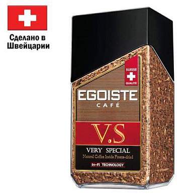 Кофе растворимый EGOISTE "V.S" 100 г, стеклянная банка, сублимированный, ШВЕЙЦАРИЯ, EG10009007 (арт. 622778)