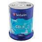 Диски CD-R VERBATIM 700 Mb 52х Cake Box (упаковка на шпиле), КОМПЛЕКТ 100 шт., 43411 (арт. 511899)
