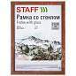 Рамка 21х30 см со стеклом, КОМПЛЕКТ 3 штуки, багет 16 мм, дерево, STAFF "Sonata", цвет орех, 391387 (арт. 391387)