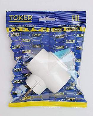 Toker 3Т Разветвитель 3 Роз. 6А Белый (T-Образный) Инд.Уп-Ка (арт. 16)