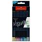 Карандаши цветные Faber-Castell "Black Edition", 12цв., металлик, трехгран., черное дерево, заточен., картон. (арт. 375097)