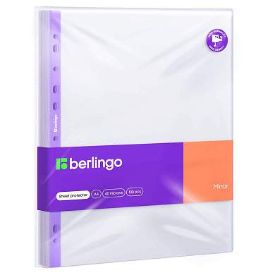 Папка-вкладыш с перфорацией Berlingo "Mirror", А4, 40мкм, глянцевая (арт. 369455)