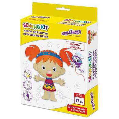 Набор для шитья игрушки из фетра "Куколка", ЮНЛАНДИЯ, 664733 (арт. 664733)