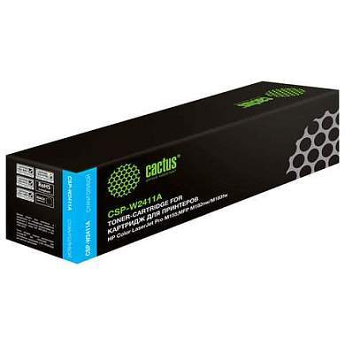 Картридж лазерный CACTUS (CSP-W2411A) для HP Color LaserJet Pro M155/M182nw, голубой, ресурс 850 страниц (арт. 364161)