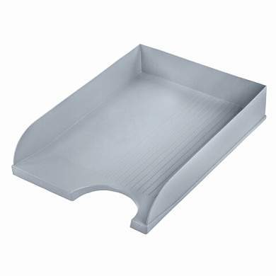 Лоток горизонтальный для бумаг BRAUBERG "Standard", 350х253х65 мм, серый, 238347 (арт. 238347)