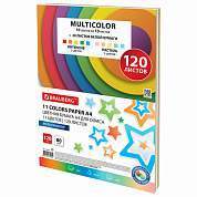Бумага цветная 11 цветов BRAUBERG MULTICOLOR, А4, 80 г/м2, 120 л. (10 цветов x 10 листов + 20 белых листов), 116012 (арт. 116012)