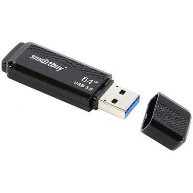 Память Smart Buy "Dock" 64GB, USB 3.0 Flash Drive, черный (арт. 248802)
