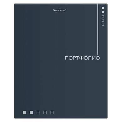 Папка-портфолио универсальная, 4 кольца, 20 файлов 10 вкладышей, 7БЦ матовая, BRAUBERG, 117553 (арт. 117553)