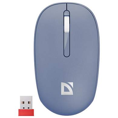 Мышь беспроводная DEFENDER Smart MM-396, 1600 dpi, 2 кнопки + 1 колесо-кнопка, оптическая, синяя, 52397 (арт. 514424)