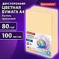 Бумага цветная BRAUBERG, А4, 80 г/м2, 100 л., пастель, оранжевая, для офисной техники, 112448 (арт. 112448)