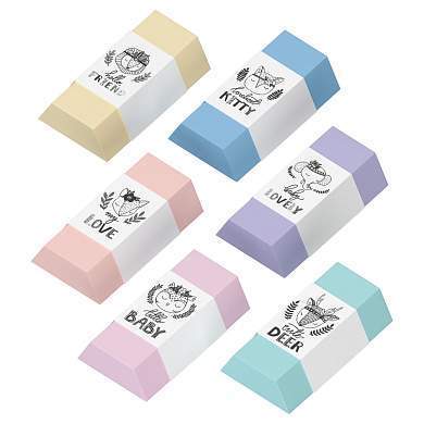 Ластик Berlingo "Pastel", термопластичная резина, цвета ассорти, 50*28*12мм (арт. 281894)