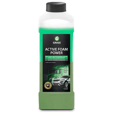 Автошампунь c активной пеной 1 л, GRASS ACTIVE FOAM POWER для сложных загрязнений, концентрат, 113140 (арт. 703795)