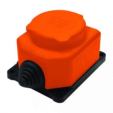 UNIVersal розетка прямая ОУ 1гн. с загл. каучук (оранжевая) 2P+PE 1x16 220-240V IP44 3037 (РФ) (арт. 889049)