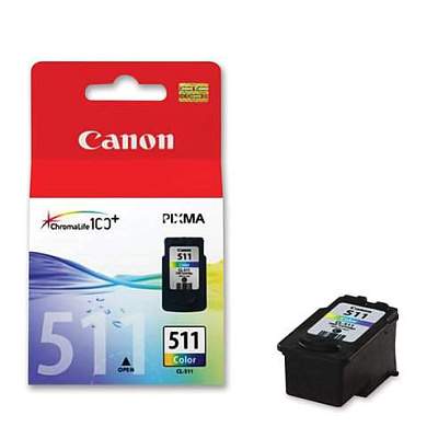 Картридж струйный CANON (CL-511) Pixma MP240/MP260/MP480, цветной, оригинальный, ресурс 244 стр., 2972B007 (арт. 360991)