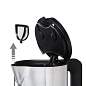 Чайник BOSCH TWK8613P, 1,5 л, 2400 Вт, закрытый нагревательный элемент, нержавеющая сталь, черный (арт. 453114)