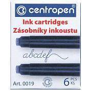 Картриджи чернильные СИНИЕ CENTROPEN, КОМПЛЕКТ 6 шт., 0019/6, 1 0019 0601 (арт. 143686)