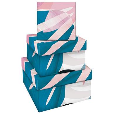 Набор квадратных коробок 3в1, MESHU "Tropical Flower", (19,5*19,5*11-15,5*15,5*9см) (арт. 341878)