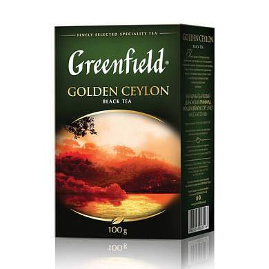 Чай листовой GREENFIELD "Golden Ceylon ОРА" черный цейлонский крупнолистовой 100 г, 0351 (арт. 620222)