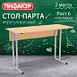 Стол-парта 2-местный, нерегулируемый, ПИФАГОР SD-1, 1200х500х760 мм, рост 6 (170-190 см), серый каркас, ЛДСП бук, 533346 (арт. 533346)