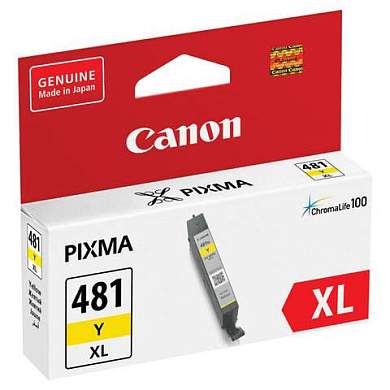 Картридж струйный CANON (CLI-481Y XL) для PIXMA TS704 / TS6140, желтый, ресурс 512 страниц, оригинальный, 2046C001 (арт. 363220)