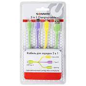 Кабель для зарядки 3 в 1 USB 2.0-Micro USB/Type-C/Lightning, 1 м, SONNEN, медь, 513562 (арт. 513562)