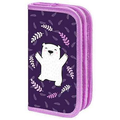 Пенал ПИФАГОР, 2 отделения, ламинированный картон, 19х11 см, "Happy bear", 272246 (арт. 272246)