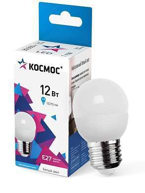 Космос шар E27 12W (1070lm) 4500K 4K матов. 90x45 LkeLED12wGL45E2745 (арт. 830075)