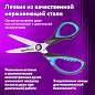 Ножницы ЮНЛАНДИЯ "BASIC", 155 мм, ребристые резиновые вставки, черно-голубые, европодвес, 236991 (арт. 236991)