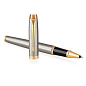 Ручка-роллер PARKER "IM Core Brushed Metal GT", серебристый матовый лак, позолота, черная, 1931663 (арт. 142541)