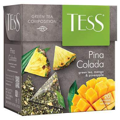 Чай TESS "Pina Colada" зеленый с ароматом тропических фруктов, 20 пирамидок по 1,8 г, 0787-12 (арт. 621040)