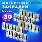 Закладки для книг МАГНИТНЫЕ, "MIX 2", набор 30 шт., 60x20 мм, BRAUBERG, 113178 (арт. 113178)